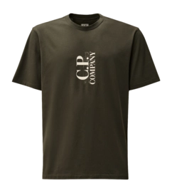 T-Shirt CP Company Men 30/1 Jersey Logo Dark Shadow
