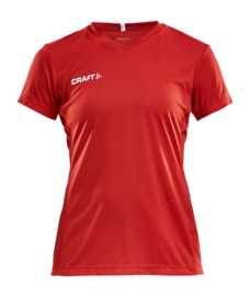 T-Shirt Craft Women Squad Go Jersey Solid Bright Red/White Ergonomische pasvorm