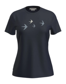 T-Shirt Icebreaker Women Merino 150 Tech Lite SS Tee Bird Transit Midnight Navy