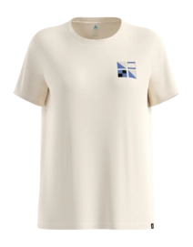 T-Shirt Odlo Women Cotton Blend Odlo Flags Gardenia Regular Fit
