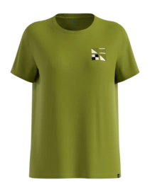 T-Shirt Odlo Women Cotton Blend Odlo Flags Guacamole Regular Fit