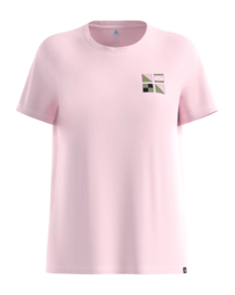 T-Shirt Odlo Women Cotton Blend Odlo Flags Hyper Pink Regular Fit