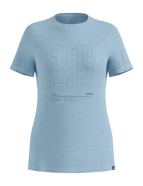 T-Shirt Odlo Women Merino Tencel Hyper Map Baby Blue Regular Fit