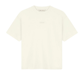 T-Shirt Olaf Hussein Retro Logo Boxy Tee Damen Off-White