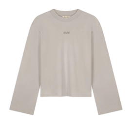 T-Shirt Olaf Hussein Retro Logo LS Tee Damen Cement