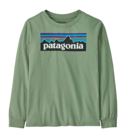 T-Shirt Patagonia Kids L/S P-6 Logo Ellwood Green