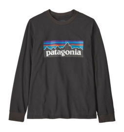 T-Shirt Patagonia Kids L/S P-6 Logo Ink Black