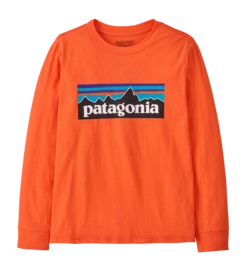 T-Shirt Patagonia Kids L/S P-6 Logo Orange Peel