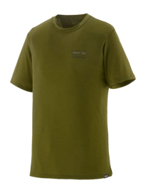 T-Shirt Patagonia Men Cap Cool Merino Blend Graphic Shirt Fitz Roy Strata: Pond Green