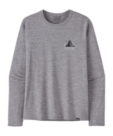 T-Shirt Patagonia Men L/S Cap Cool Daily Graphic Shirt Lands Chouinard Crest: Feather Grey