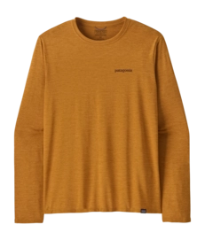 T-Shirt Patagonia Men L/S Cap Cool Daily Graphic Shirt Waters Casting Logo: Talon Gold X-Dye
