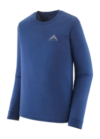T-Shirt Patagonia Men L/S Cap Cool Merino Blend Graphic Shirt Driftways: Clement Blue