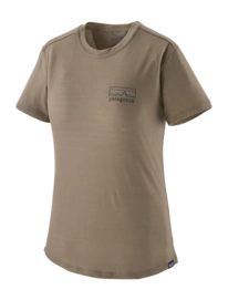 T-Shirt Patagonia Women Cap Cool Merino Blend Graphic Shirt Fitz Roy Strata: Wing Grey