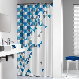 Douchegordijn Sealskin Tangram Blue