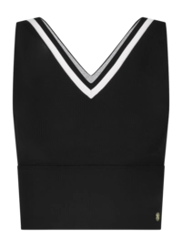 Tanktop House of Gravity Women Contrast Crop Top Black X White Topaz
