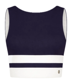 Tanktop House of Gravity Women Divine Crop Top Deep Blue X White Rib
