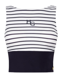 Tanktop House of Gravity Women Divine Crop Top White X Blue Stripe