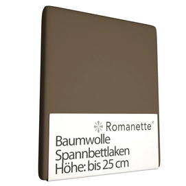 Spannbettlaken Romanette Taupe (Baumwolle)-80 x 200 cm