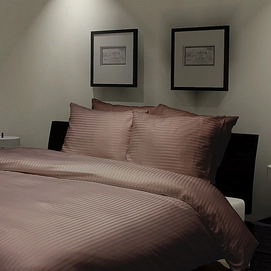 Dekbedovertrek Ambianzz Hotellinnen Uni Stripe Taupe Microfiber