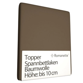 Topper Spannbettlaken Romanette Taupe (Baumwolle)-160 x 200 cm