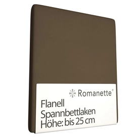 Spannbettlaken Romanette Taupe (Flanell)-80 x 200 cm
