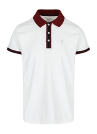 Tennispolo Vieux Jeu Men Sven Polo White/Burgundy