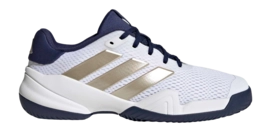Tennisschoen Adidas Kids Barricade Cloud White / Cyber Metallic / Dark Blue Hardcourt en Kunstgras