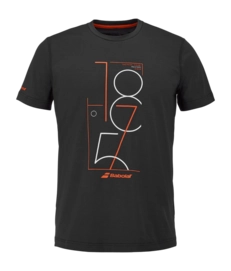 Tennisshirt Babolat Men Exercise Graphic Tee Black Regular Fit