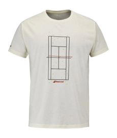 Tennisshirt Babolat Men Exercise Message Tee Cannoli Cream 26 Regular Fit