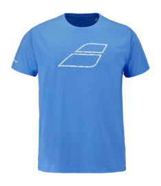 Tennisshirt Babolat Men Exercise Message Tee Malibu Blue Regular Fit