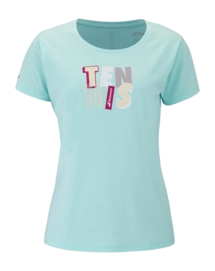 Tennisshirt Babolat Women Exercise Message Tee Blue Tint Regular Fit