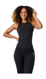 Tennisshirt Björn Borg Women Ace Pocket Ribbed Tank Top Black Beauty