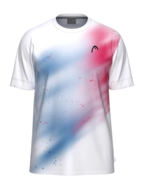 Tennisshirt HEAD Boys Topspin T-Shirt Royal Blue/Print Vision