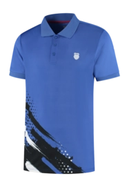 Tennisshirt K-Swiss Men Hypercourt Print Polo Stripe Dazzling Blue