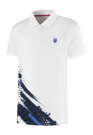Tennisshirt K-Swiss Men Hypercourt Print Polo Stripe White