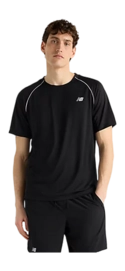 Tennisshirt New Balance Men TNMT Top Black