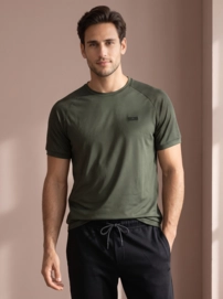 Tennisshirt Sjeng Sports Men Bas Camo Green Regular Fit