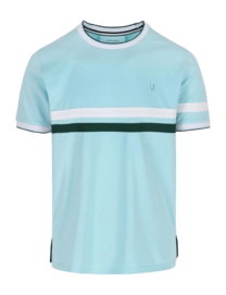 Tennisshirt Vieux Jeu Men Leo Shirt Stripe Light Blue Regular Fit