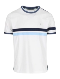 Tennisshirt Vieux Jeu Men Leo Shirt Stripe White/Dress Blue Regular Fit