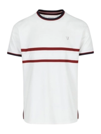 Tennisshirt Vieux Jeu Men Leo Shirt White/Burgundy