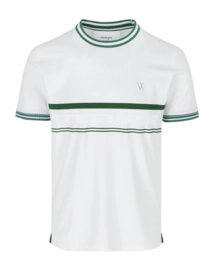 Tennisshirt Vieux Jeu Men Leo Shirt White/Green