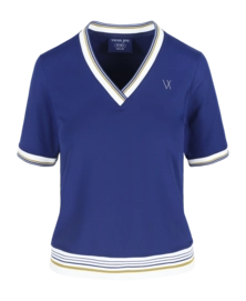 Tennisshirt Vieux Jeu Women Emilie Top Blue