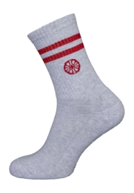 Tennissok The Indian Maharadja Dames/Heren Striped Crew Sock Light Grey Melange