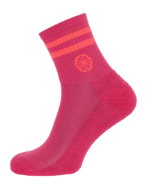 Tennissok The Indian Maharadja Dames/Heren Striped Short Sock Berry Rose
