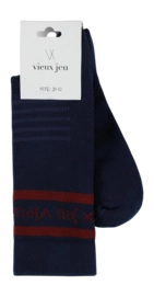 Tennissok Vieux Jeu Unisex Bo Socks Navy/Burgundy