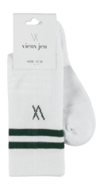 Tennissok Vieux Jeu Unisex Bo Socks White/Green
