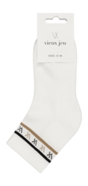 Tennissok Vieux Jeu Women Mel Mid Socks White/Black