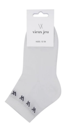 Tennissok Vieux Jeu Women Mel Mid Socks White/Navy