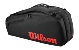 Tennistas Wilson Dames Heren Clash V3 Black/Infrared 6-Pack Racquet Bag Thermoguard