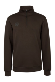 Tennistrui The Indian Maharadja Men Soft Supreme Half Zip Sweater Black Olive Atletische fit